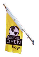 Design custom printed angled open flags online