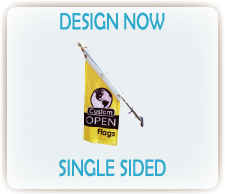 Design custom single sided angled open flags online